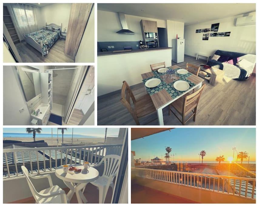 Le Carrousel - Apt Vue Mer - Plage A 10 M - Clim - Wifi Canet-en-Roussillon Eksteriør billede